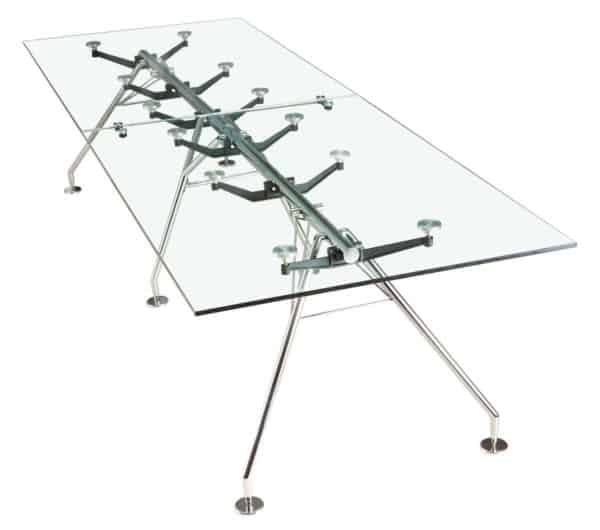 שולחן חדר ישיבות מדגם זכוכית